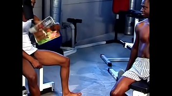 Preview 1 of Old Womens Sex In Indians - Black guy has his black friend blowing his cock and getting ass fucked at a gym