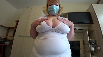 Preview 1 of Dig Vs Wife - Lesbian fucks strapon mature nurse,  cream on a big juicy ass milf.