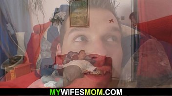 Preview 3 of Antie Sex With Small Boy - Wife shocked finding her mom riding his cock