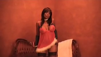 Preview 1 of Boydyipiri Sex - Raven Swallowz Ebony Model XXXMas Tease &amp_ Cum Swallow