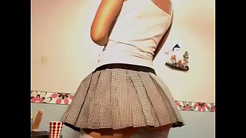 Preview 3 of Dehati Xxci - Hot Latin on cam porn teased ass with mini skirt