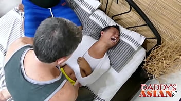 Preview 2 of Amala Paul Sex With Bf - Petite twinks Asian Alex and Jr have ass banging threesome
