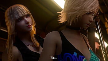 Preview 1 of Adreena Cam - Lili masturba la vagina de Asuka en el Tren | Tekken