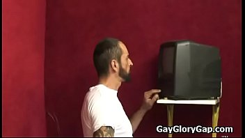 Preview 1 of Drinkin Milk From Bobs - gay interracial gloryhole fuck and dick rubbing 18