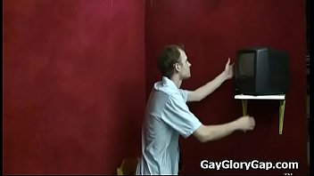 Preview 1 of Monroe Ass - Gay Interracial GLoryhole Fuck ANd Dick Rubbing 02