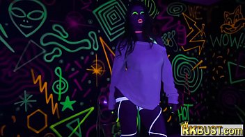 Preview 1 of Renu Ki Chodai - Blacklight babe with ass and titties rides a huge cock