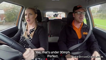 Preview 2 of Bbc Hardcore Deepthroat - Busty driving student finger and cock fucked