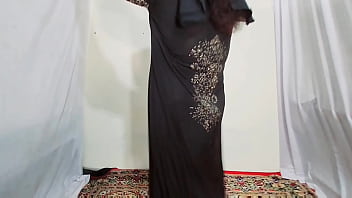 Preview 1 of Gijm Anal - Arabic Sexy Hot Girl Dancing Erotically wearing Black Hijab in home,  Desi Indian slut Amrozia moving Boobs and Ass dancing to Arabic music