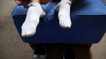 Preview 2 of Telugu Anushka Sex Viedos - Alex in white,  sweaty and dirty ankle socks and sneaker shoes