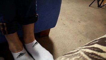 Preview 3 of Telugu Anushka Sex Viedos - Alex in white,  sweaty and dirty ankle socks and sneaker shoes