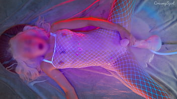 Preview 3 of Xxxbfmoves - Hot Blonde In White Stockings Moans In a Puddle Of Cum While She Is Getting Orgasm With a Huge Cock