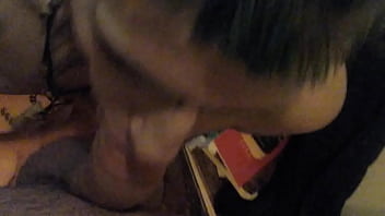 Preview 3 of Women Sucking Men Breast - Punk GF Saffron c. on my hard cock