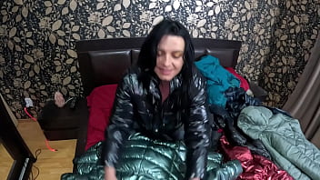 Preview 3 of Shopping Mall Sex Girl - Several shiny down-jackets used for fucking and masturbating 267