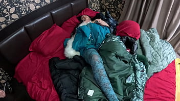 Preview 4 of Shopping Mall Sex Girl - Several shiny down-jackets used for fucking and masturbating 267