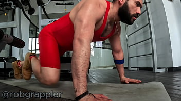Preview 4 of Tranny Bbv - Sweating It Out in S&atilde_o Paulo: My Go-To Wrestling Workout Routine!