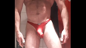 Preview 4 of Rusian Daad - MUSLED HAIRY IN RED THONG