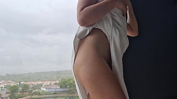 Preview 4 of Twerk Fuck Party - After shower getting hot orgasm near window