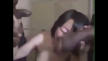 Preview 2 of Black Girl Fucking Backside - Hana blows Nate and his mate