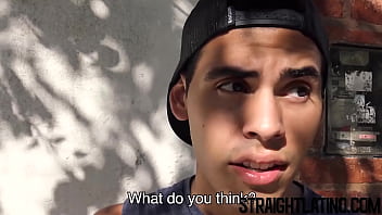 Preview 2 of Cum On Pints - Bareback banged Latino gets picked up and squirted with jizz