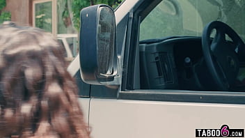 Preview 1 of Sex Lap Dance Then Sex - Teen answering the door with a strapon to the delivery girls surprize