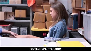 Preview 2 of Electrocution Dildos - CuteShoplifter - Cute &amp_ Shy Teen Employee Caught Stealing Fucked By Security