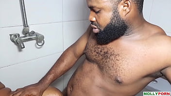 Preview 4 of Rape Box Dildo Box Bdsm Vibro - Bless Gold Had a Good Time With African Porn Star Krissyjoh Chris In Bathroom (continuation)