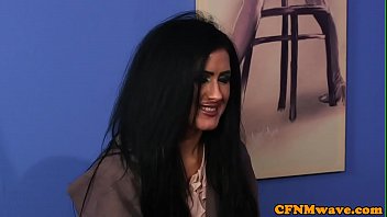 Preview 1 of Granny Ass Old - Adorable cfnm babe cocksucking in office