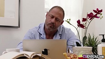 Preview 1 of Faketaxi Virgin Sex - Slender massage shemale anal fucked by an angry guy