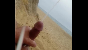 Preview 4 of Cumshot Moan With Me - Beach masturbation with cumshot.