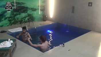 Preview 2 of Old Father Fucking Sister - Threesome with friends in the motel pool Part 3