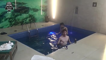 Preview 3 of Old Father Fucking Sister - Threesome with friends in the motel pool Part 3