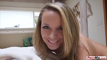 Preview 1 of Hot Thick Chick Gets White Cock - I woke up to be greeted by my blonde stepmoms blowjob
