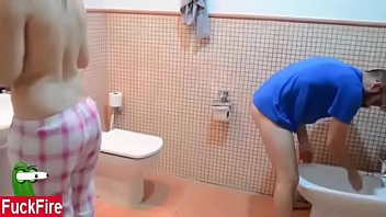 Preview 1 of Heavy Leggings Smother - US NRI fucked Indian hotel staff girl in bathroom