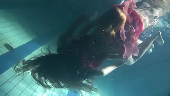 Preview 4 of Dani Daniles Videos - Two hot lesbians underwater touching each-other. y. s are naked in the pool. Young nudists ..