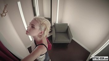 Preview 1 of My Biyfrend - Teen Ariel fingers her pussy hard in a lingerie fitting room