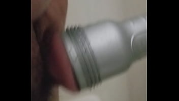 Preview 2 of Boy Tish - Shower mounted fleshlite makes dick explode