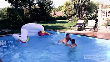 Preview 3 of Rebocca More - A wild fucking session on the edge of the pool between Chris Loan &amp_Kevin Ventura