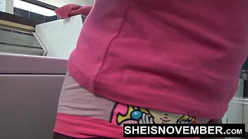 Preview 2 of Rapwaj - HD 60fps Eating A Dirty Slut Butt Anus In Public Laundromat And POV Hardcore Doggystyle Sex On The Hard Floor,  Petite Hot Black Girl Sheisnovember Get Wet Pussy Licking Ass Worship From A Stranger Before Fucking On Knees By Msnovember