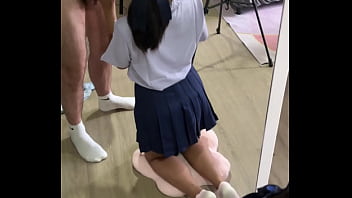 Preview 3 of Nina Stone - Blowjob and HUGE facial wearing my Thai school uniform