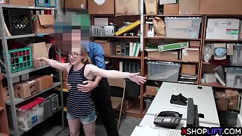 Preview 2 of Suck Cumshot From Ass - Cute petite teen paid with her pussy for shoplifting