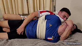 Preview 3 of Men Pussy Cartoon - Two football player boyfriends are captured and tied and gagged together | PREVIEW