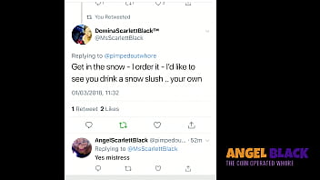 Preview 1 of Tey Haed - Mistress orders Angel to piss in the snow