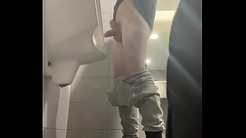 Preview 3 of Odisa Xnxx - 2 boys in sneakers having fun at public toilets&#039_ urinal