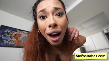 Preview 4 of Black Sex Teen - Busty Philippine milf suck huge dick and get her tight pussy banged on the kitchen counter - Kalani Luana,  Charles Dera