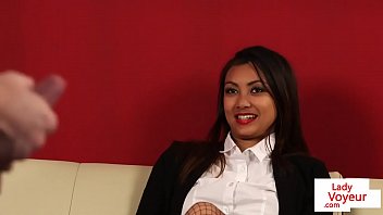 Preview 4 of Porn Euro Hd - Stockinged cfnm voyeur instructing sub to tug