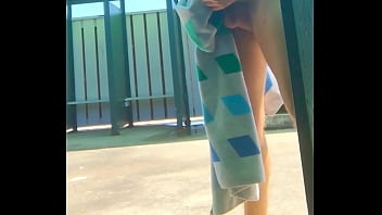 Preview 3 of Awesom Babe Butt - Public Twink Jerk and Cum at Beach
