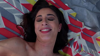 Preview 4 of Pussy Destroiing - Stranded teen in bushes fucking stranger