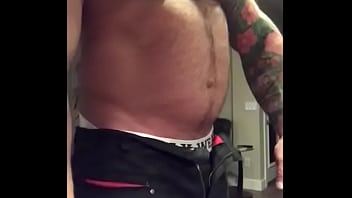 Preview 1 of Fatina O - Big muscled tattoo&#039_d muscle shows of his huge muscled ass jockstrap