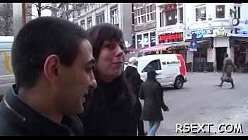 Preview 2 of Teen Kiss Old - Guy gives tour of amsterdam