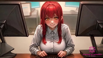 Preview 3 of Baha S Sasur Indian Ral Xxx - Beautiful Coworker With Big Tits Wants To Make You Cum At Your Desk - [AI Porn]